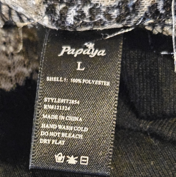 Papaya Shaggy Faux Fur Leopard Print Sweater Top - Size L - Picture 10 of 10